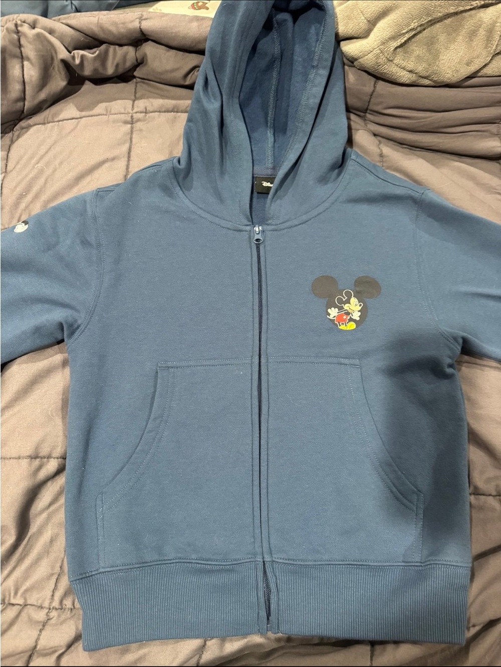 Disney Blue Mickey Mouse Full-Zip Hoodie for Kids